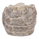 JUK1006 - Obal na kvety, betónový s dekorom pierok.