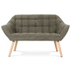 AK-322 LAN2 - Dvojmiestna sedačka, poťah hľuzovková látka, drevené nohy, masív kaučukovník
