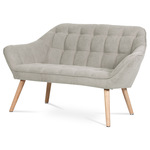 AK-322 SIL2 - Dvojmiestna sedačka, poťah šedobéžová látka, drevené nohy, masív kaučukovník