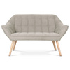 AK-322 SIL2 - Dvojmiestna sedačka, poťah šedobéžová látka, drevené nohy, masív kaučukovník