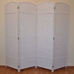 Paravan povrázkový štvordielny farba biela