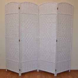 Paravan povrázkový štvordielny farba biela