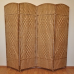 Paraván povrázkový štvordielny farba svetlo hnedá