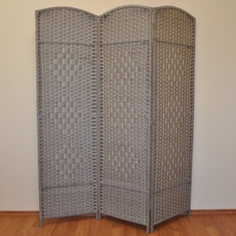 Paraván povrázkový trojdielny farba svetlo šedá