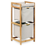 DR-012-2 - Regál 2 šuplíky, lakovaný bambus a látka