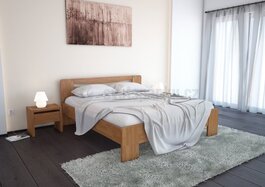 Drevená posteľ CARLO z bukového, jaseňového alebo dubového masívu výrobcu svetspánku.cz. Dostupná vo všetkých rozmeroch, vrátane atypických. , olej Ebe...