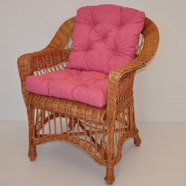 Kreslo Weigier prírodný - polster malinový melír