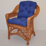 Kreslo Weigier prírodný - polster modrý melír