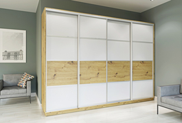 Šatníková skriňa BELT 300/220 artisan/biela