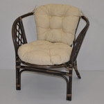 Ratanové kreslo Bahama hnedé polster béžový melír