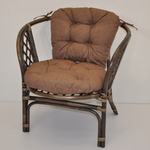 Ratanové kreslo Bahama hnedé polster hnedý melír