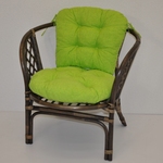 Ratanové kreslo Bahama hnedé polster svetlo zelený melír