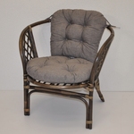 Ratanové kreslo Bahama hnedé polster šedý melír