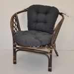 Ratanové kreslo Bahama hnedé polster tmavo šedý melír