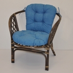 Ratanové kreslo Bahama hnedé polster tyrkysový melír