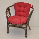 Ratanové kreslo Bahama hnedé polster vínový melír