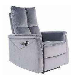 Kreslo polohovacie NUTE VELVET M Bluvel 14 sivé