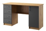 Pracovný stôl OFFICE KIT 3 ľavý dub apaláčsky/sivá