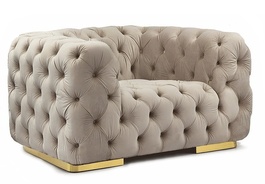 Čalúnené kreslo CHASS 1 VELVET béžová/zlatá