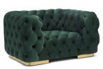 Čalúnené kreslo CHASS 1 VELVET zelená/zlatá