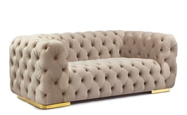 Čalúnené dvojkreslo CHASS 2 VELVET béžová/zlatá