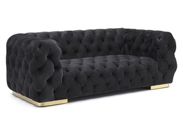 Čalúnené dvojkreslo CHASS 2 VELVET čierna/zlatá