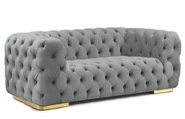 Čalúnené dvojkreslo CHASS 2 VELVET sivá/zlatá