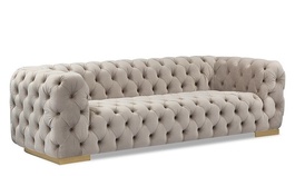 Čalúnené kreslo CHASS 3 VELVET béžová/zlatá