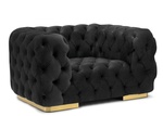 Čalúnené kreslo CHASS 1 VELVET čierna/zlatá