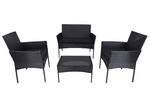 Záhradný ratanový set IBIZA 2-sedadlo + 2 kreslá + stôl čierna