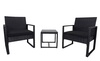 Záhradný ratanový set MADEIRA 2 kreslá + 1 stôl čierna