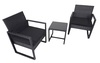 Záhradný ratanový set MADEIRA 2 kreslá + 1 stôl čierna