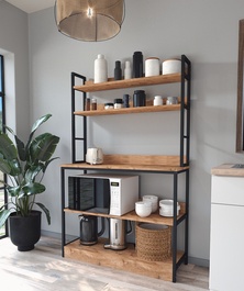 Kuchynský regál VILMAR borovica/čierna