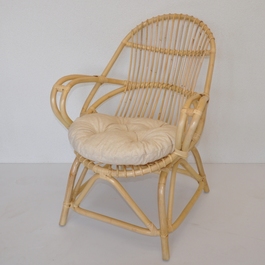 Ratanové kreslo Katak polster svetlo béžový melír