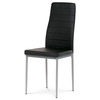 DCL-377 BK - Stolička jedálenská, čierna koženka, šedý kov