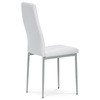 DCL-377 WT - Stolička jedálenská, biela koženka, šedý kov
