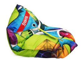 Dizajnový sedací vak 189x140 abstrakt s popruhmi