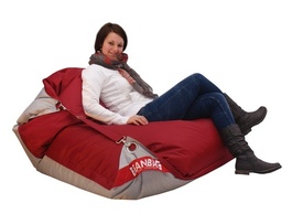 Sedací vak 189x140 duo rubín - silver