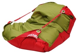 Sedací vrece 189x140 duo scarlet rose - green frog