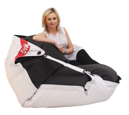 Sedací vrece 189x140 duo white - black