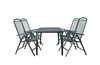 Set stôl ZWMT-24 tmavo šedá + 4x kreslo ZWMC-38 tmavo šedá