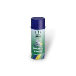 BOLL 001035 Super lepidlo v spreji 400ml Lepidlo v spreji sa dokonale hodí k spájanie plastu kovu skla fóliou textilu dreva papiera kože polystyrénu