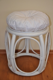 Polstr na ratanovú taburetku biely - priemer 35 cm