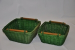 Ratanový košík set 2 variant zelená