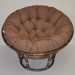 Ratanový papasan 115 cm hnedý - polster hnedý melír