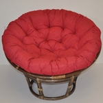 Ratanový papasan 115 cm hnedý - polster vínový melír