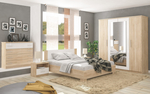 Zostava do spálne MARKOS dub sonoma/biela (posteľ 160, 2x NS, komoda 4S, skriňa 4D)