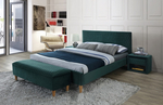 Čalúnená posteľ Azurro VELVET 160x200 zelená / dub