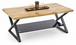 Konferenčný stôl XENA PROSTOKAT čierny kov / dub