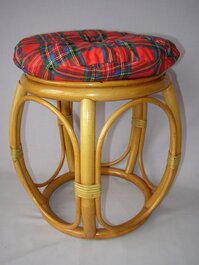 Polstr na ratanovú taburetku červený - priemer 35 cm